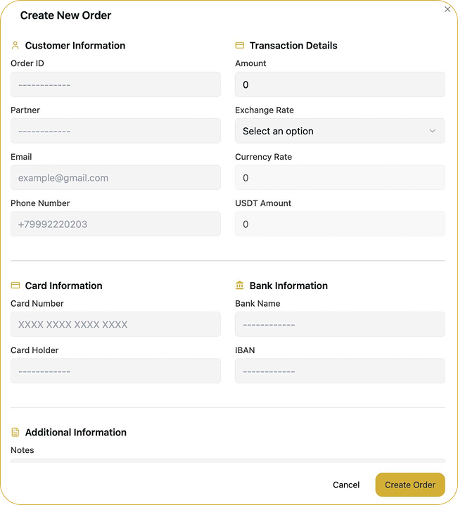 Payment form example